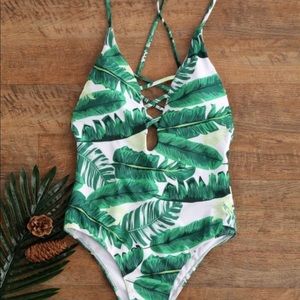 Palm leaf swimsuit (Zaful)